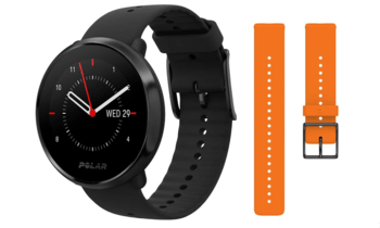 Пульсометр Polar Ignite Black у комплекті зі змінним помаранчевим ремінцем M/L